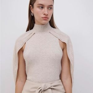 JONARHAN SIMKHAI JEANNIE RECYCLED CASHMERE CAPE TANK